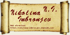 Nikolina Imbronjev vizit kartica